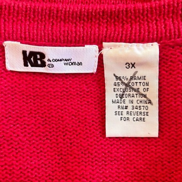 KB & Company Christmas Sweater with Sequins And Beading Cardigan Size 3XL - Picture 7 of 8